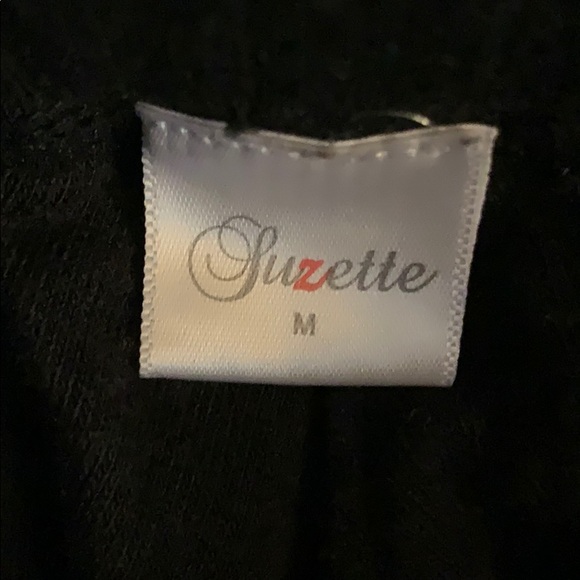 SUZETTE terry draw string shorts sz m - Picture 2 of 3